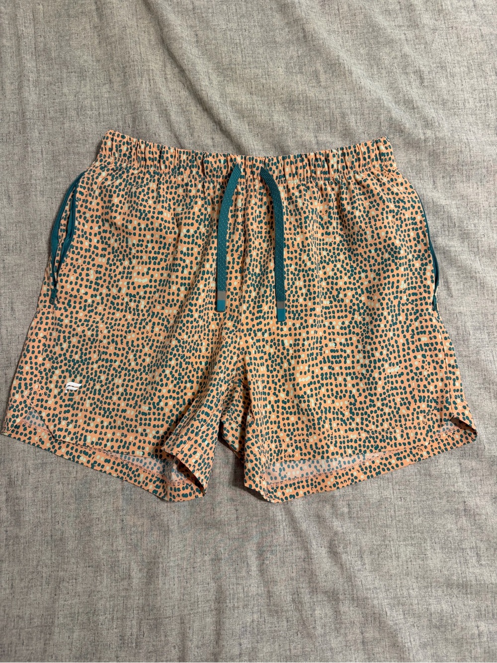 Fabletics Orange and Teal Athletic Shorts